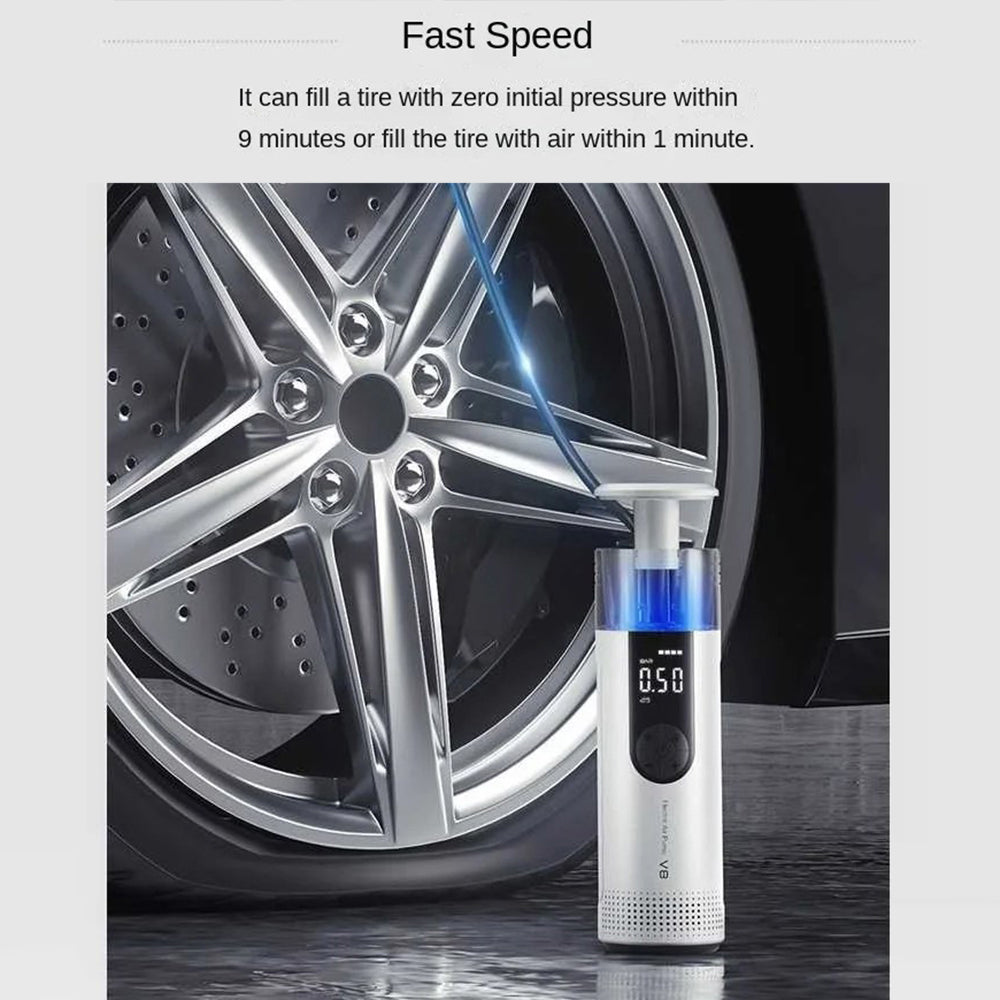 CS-V8 Wireless Car Pump Air Compressor for Cars, Portable Electric Tire Inflator CS-V8 Wireless Car Pump Air Compressor for Cars, Portable Electric Tire Inflator